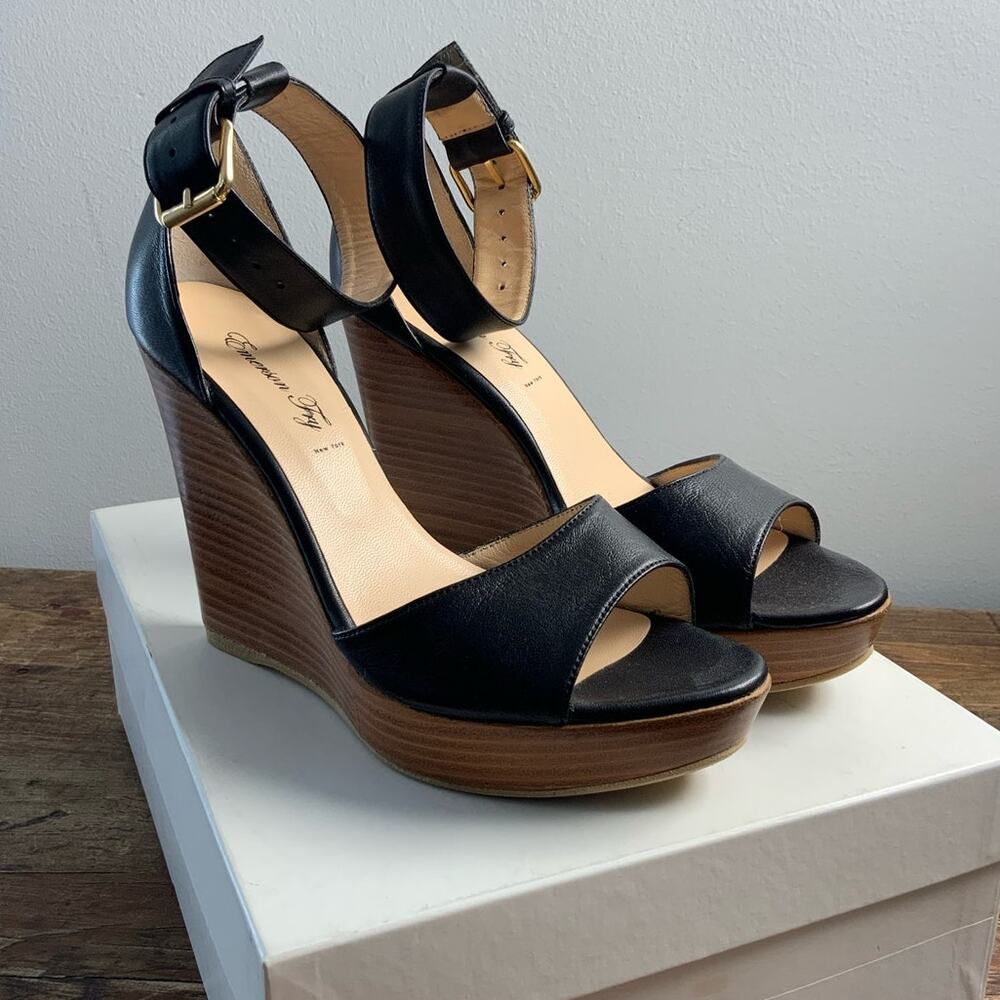 Emerson Fry Black and Brown Wedge Heels